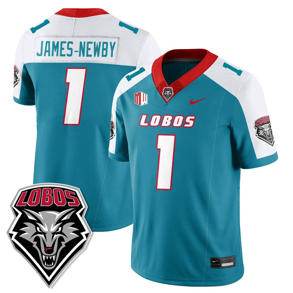 Keyshawn James-Newby Jersey #1 UNM Lobo Football 2025 All Stitched Alternate by My Store NCAA Football Jerseys