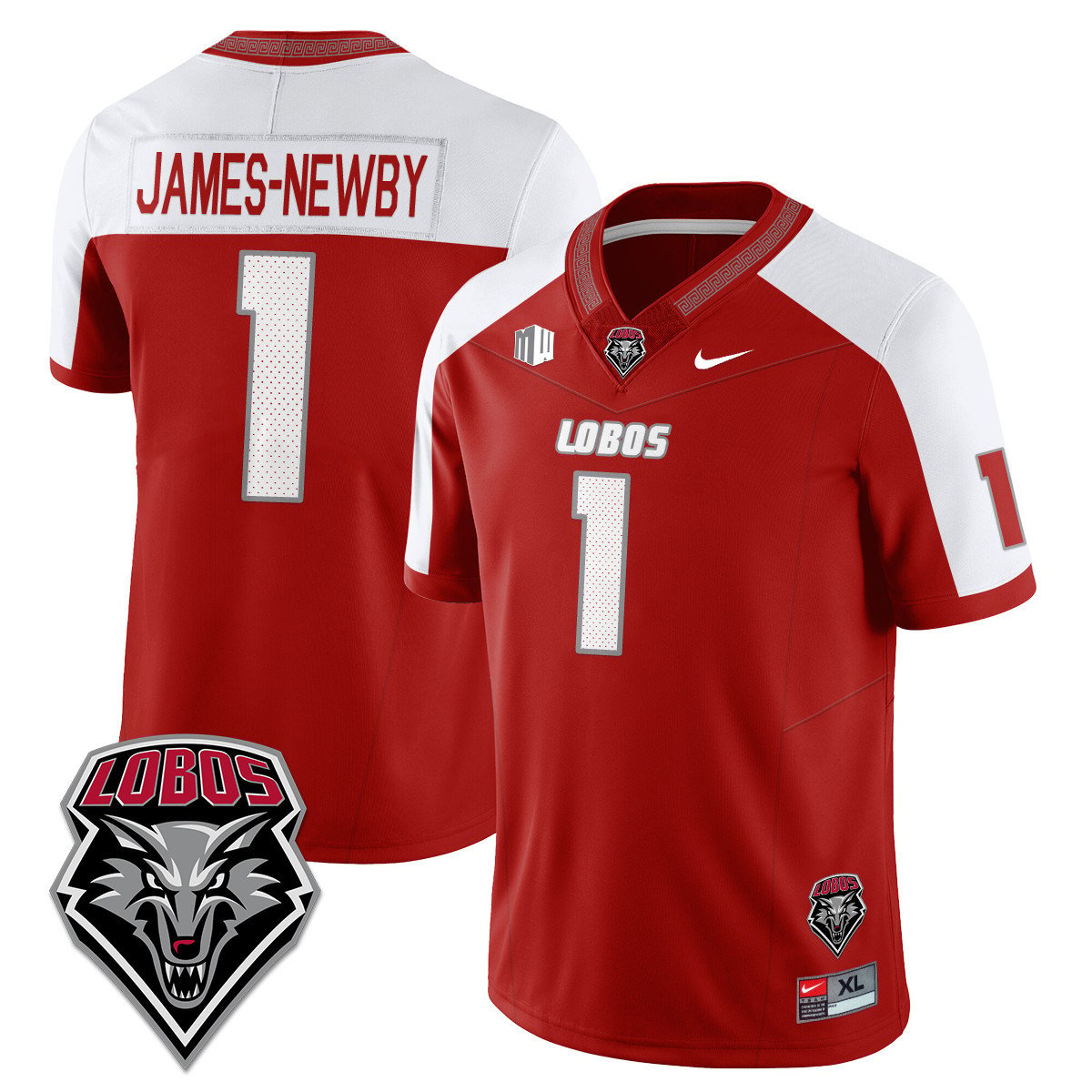 Keyshawn James-Newby Jersey #1 UNM Lobo Football 2025 Stitched Alternate by NCAA Football Jersey