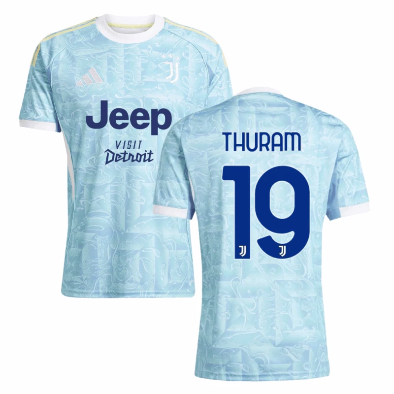 Khéphren Thuram 19 Juventus 2025-26 Away Match Jersey – Light Blue by Soccer Jersey