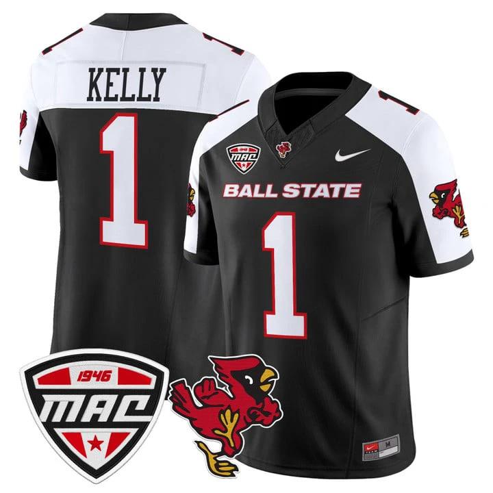 Kiael Kelly Jersey #1 Ball State Cardinals 2025 Limited Stitched by My Store NCAA Football Jerseys