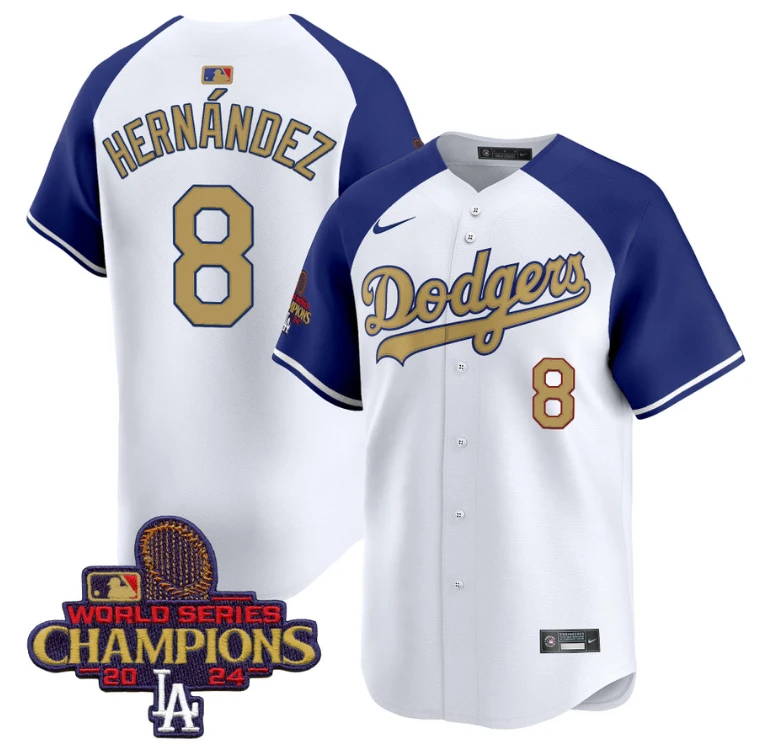 Kike Hernandez Jersey #8 Dodgers 2025 Gold Vapor Premier Stitched Alternate by My Store