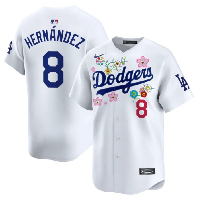 Kike Hernandez Jersey #8 Dodgers x Takashi Murakami 2025 Vapor Limited Stitched White by My Store