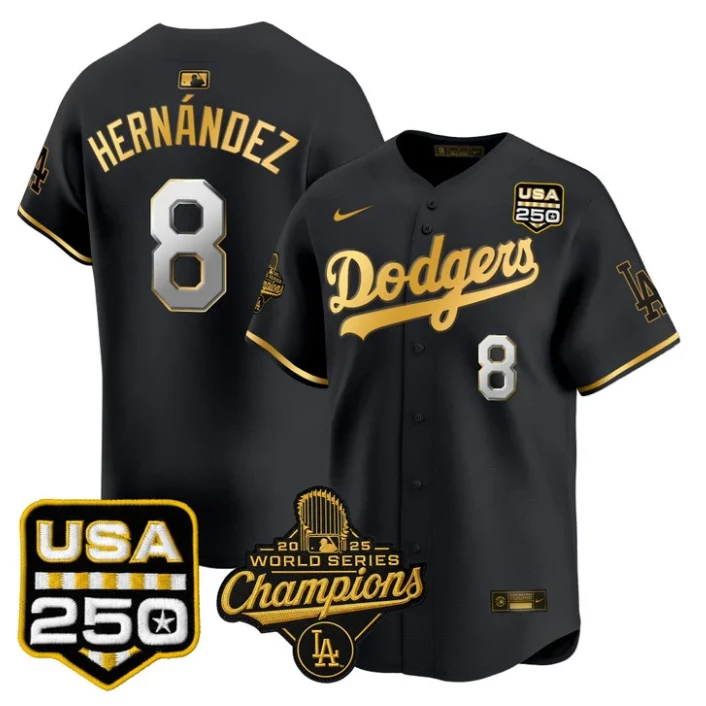 Kike Hernandez Jersey #8 Dodgers 2025 World Series Champions 250 USA Stitched by My Store