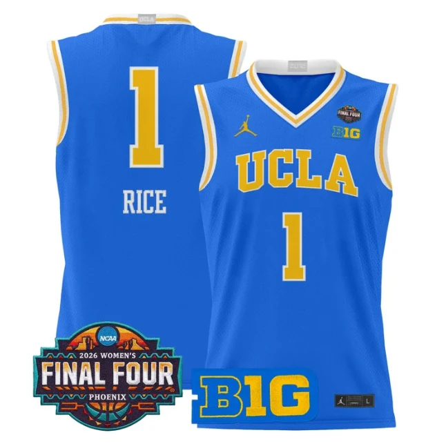 Kiki Rice Jersey #1 UCLA Bruins 2026 Final Four Patch Stitched by My store basketball