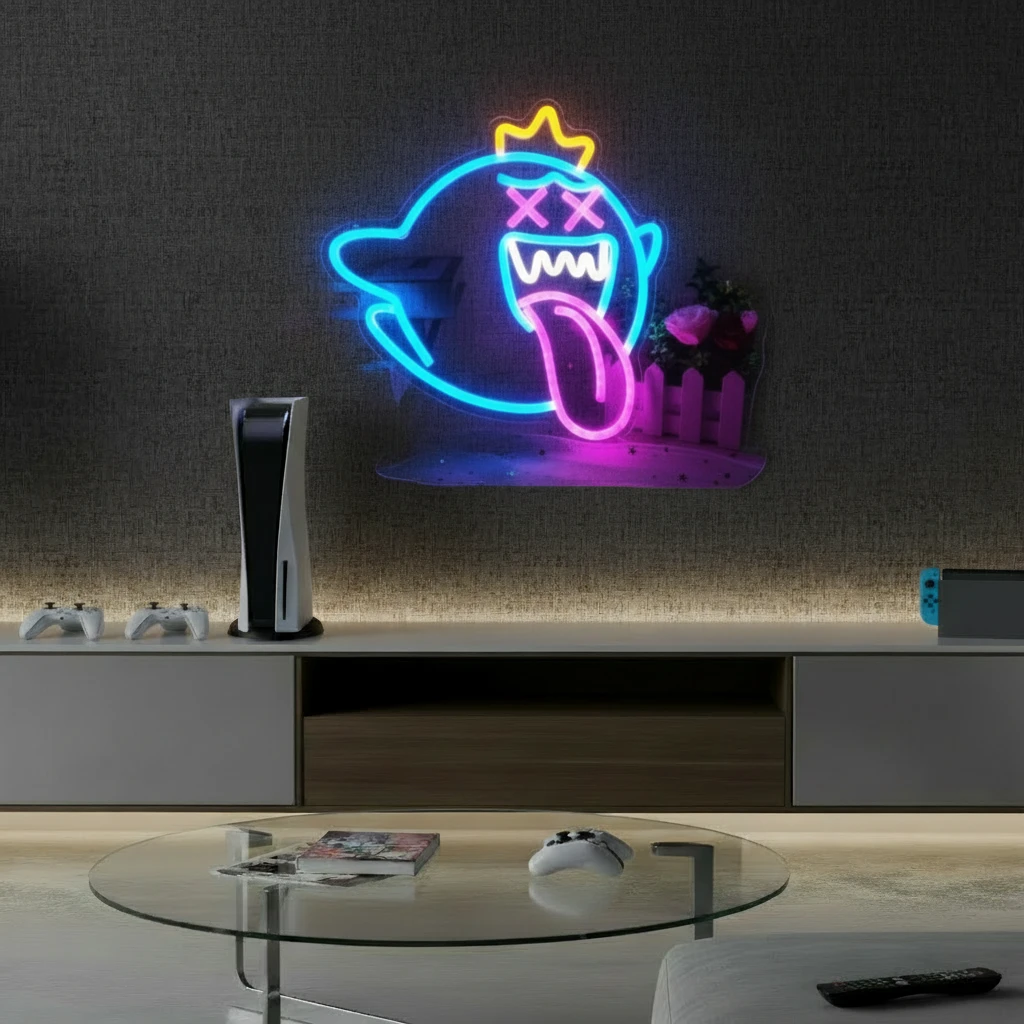 King Boo Neon Sign Ghost Led Neon Light Sign by Neonchics