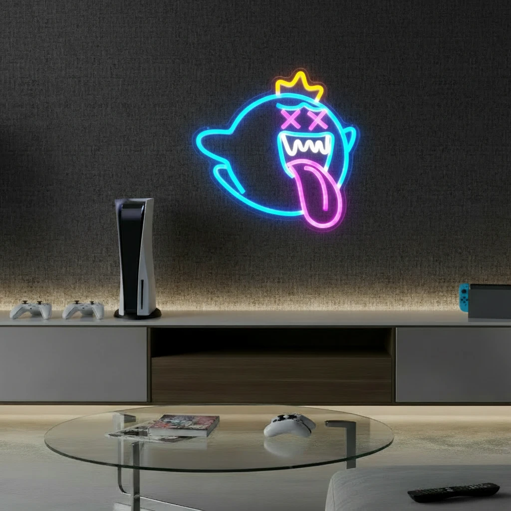 King Boo Neon Sign Ghost Led Neon Light Sign by Neonchics