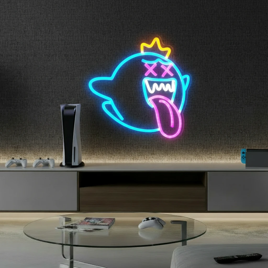 King Boo Neon Sign Ghost Led Neon Light Sign by Neonchics