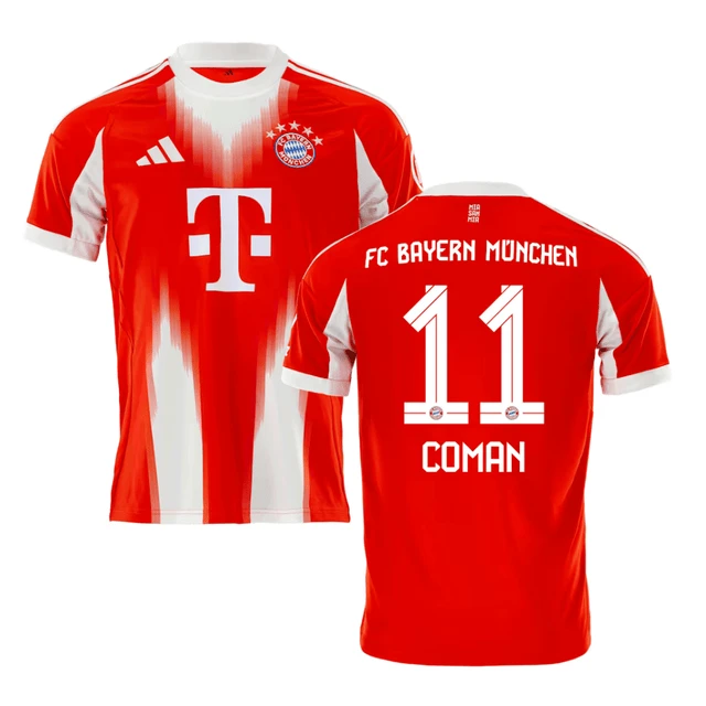 Kingsley Coman 11 Bayern Munich 2025-26 Home Jersey – Red by Soccer Jersey