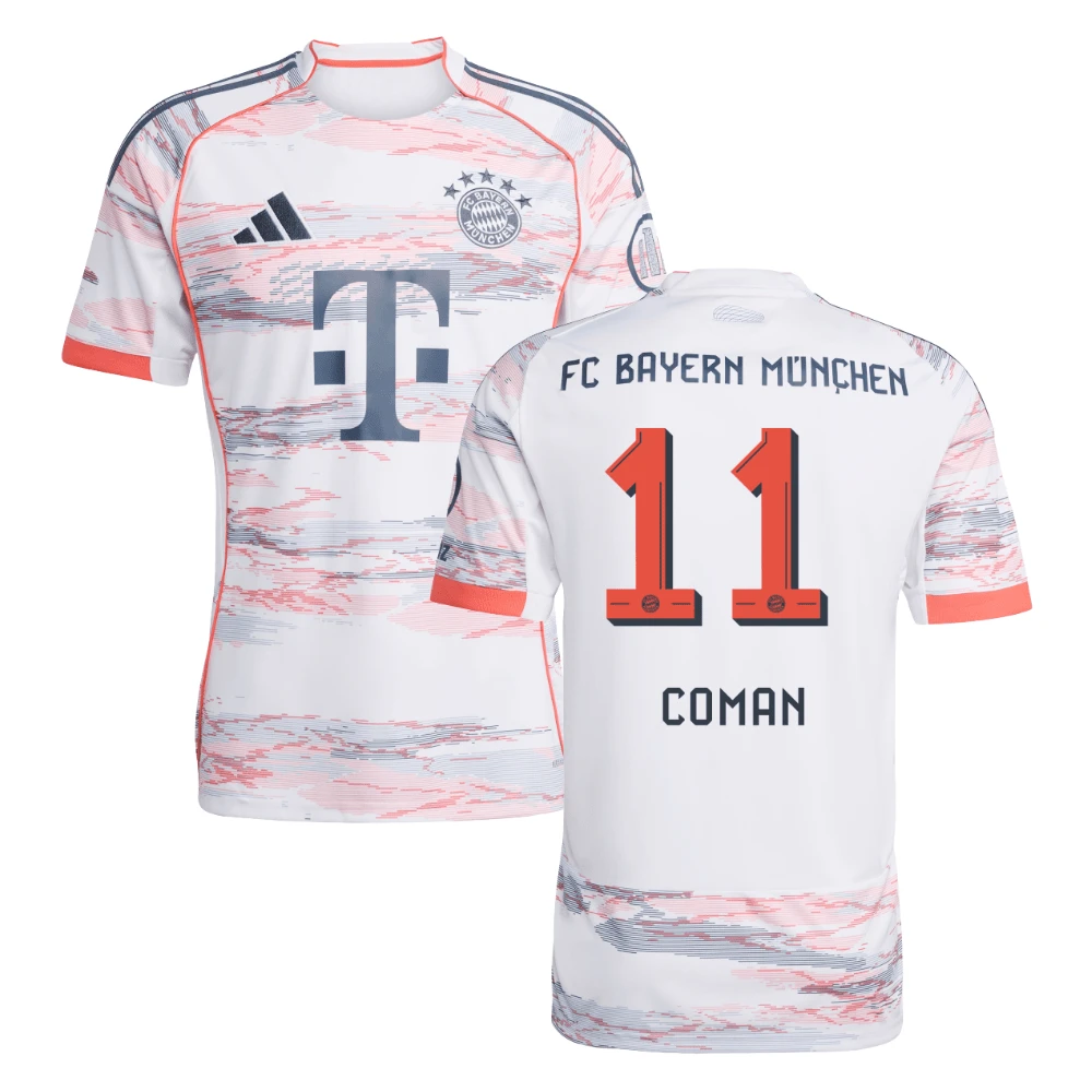 Kingsley Coman #11 Bayern Munich 2025-26 Away Men Jersey – White by Soccer Jersey