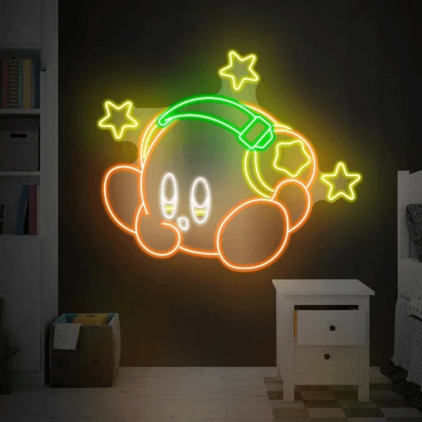 Kirby Neon Sign Anime Neon Sign Gaming Room Decor Sign by Neonchics