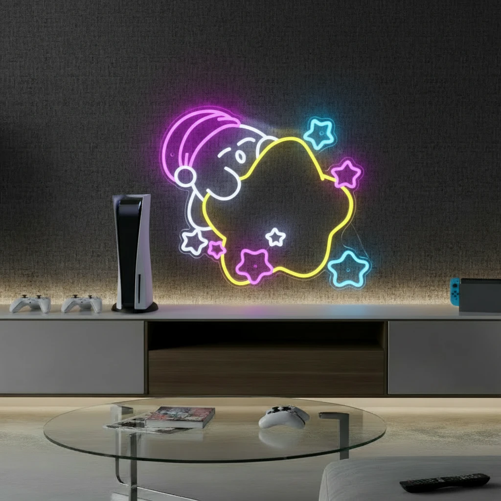 Kirby Neon Sign Anime Led Neon Sign by Neonchics