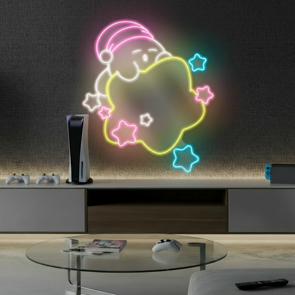 Kirby Neon Sign Anime Led Neon Sign by Neonchics