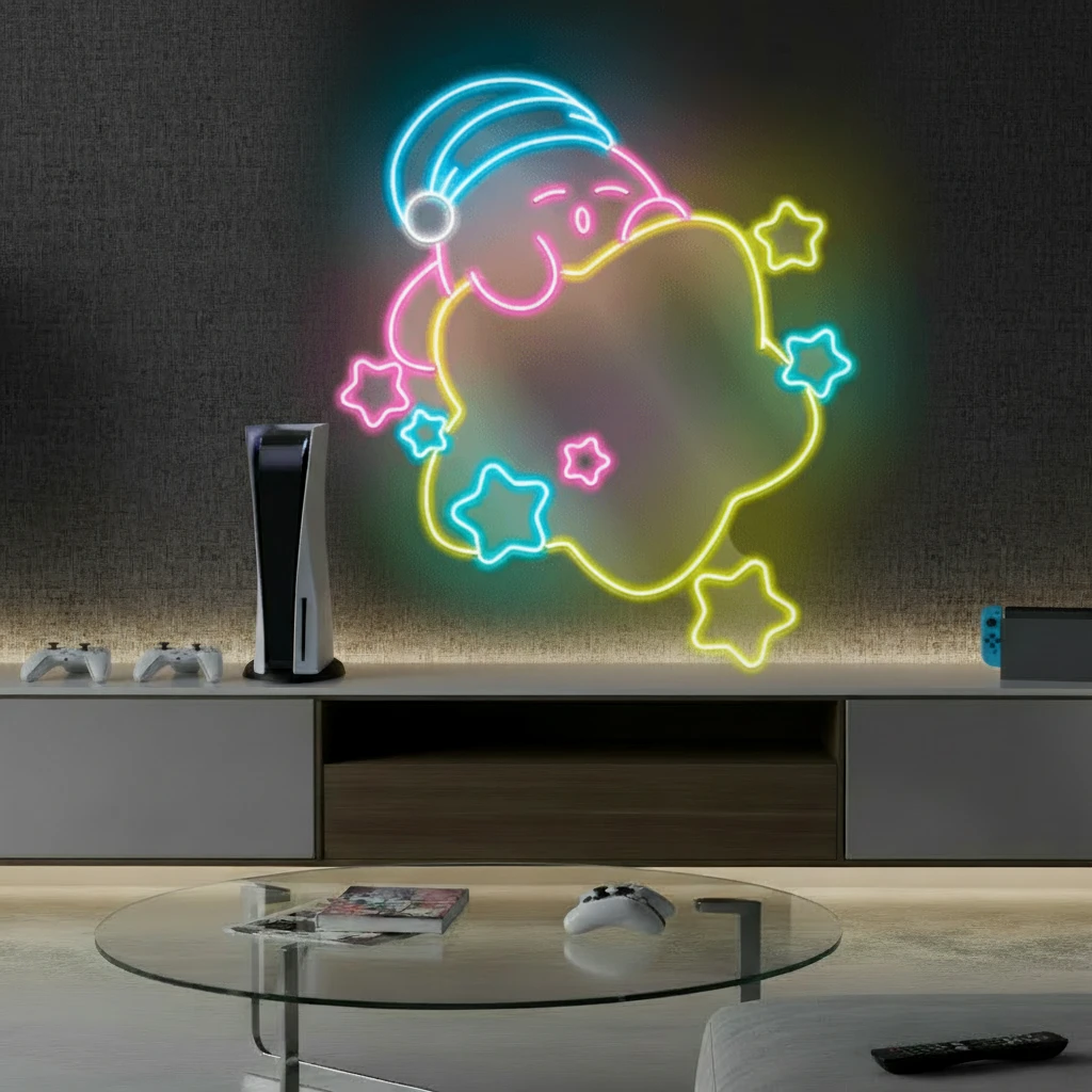 Kirby Neon Sign Anime Led Neon Sign by Neonchics