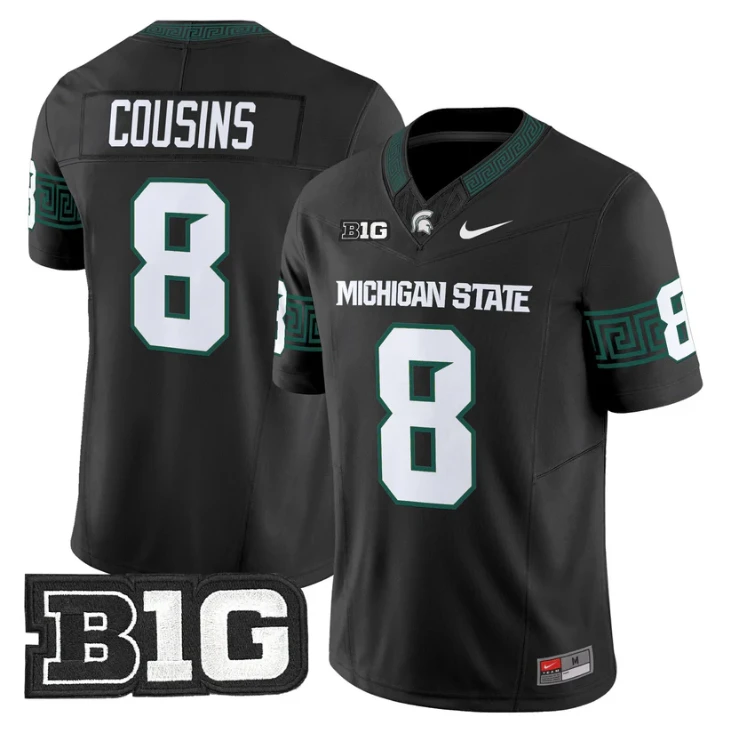 Kirk Cousins Jersey #8 Michigan State Spartans 2025 Vapor Stitched Black by My Store NCAA Football Jerseys