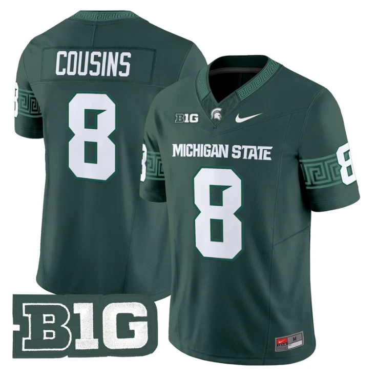 Kirk Cousins Jersey #8 Michigan State Spartans 2025 Vapor Stitched Green by My Store NCAA Football Jerseys