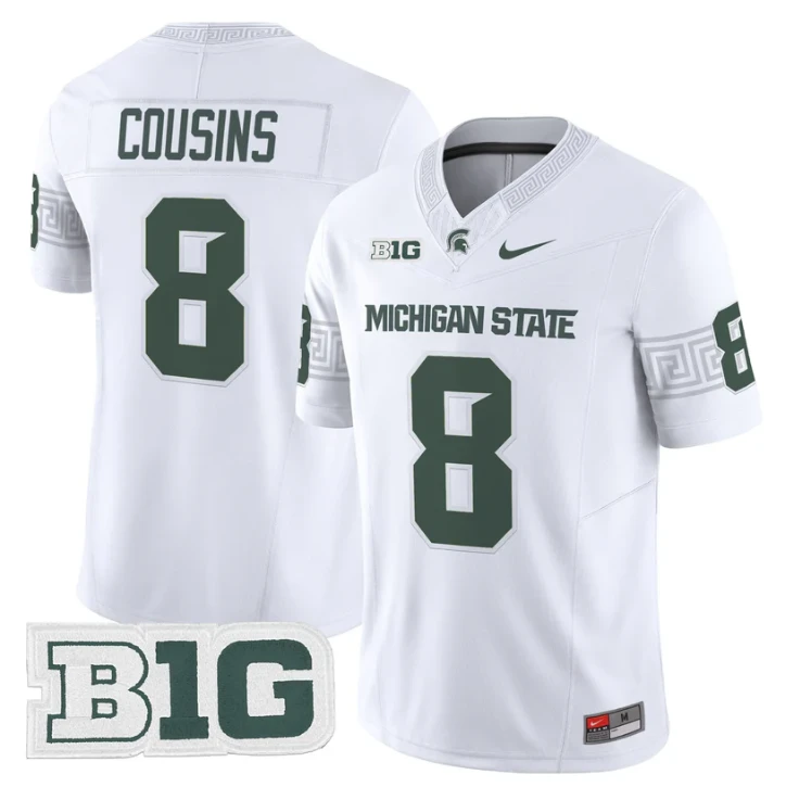 Kirk Cousins Jersey #8 Michigan State Spartans 2025 Vapor Stitched White by My Store NCAA Football Jerseys