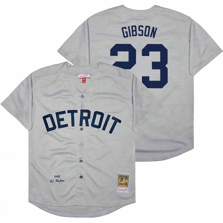 Kirk Gibson Jersey #23 Detroit Tigers Throwback Cooperstown Stitched Gray by Baseball Jerseys 7