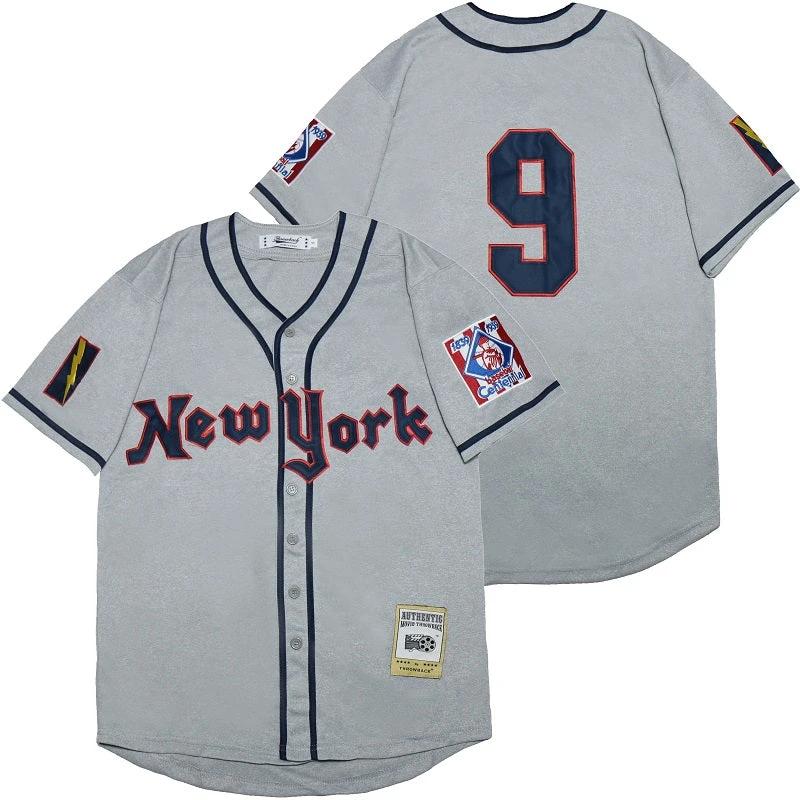 Knight #9 Hemp New York Movie Baseball Jersey Gray by My Store