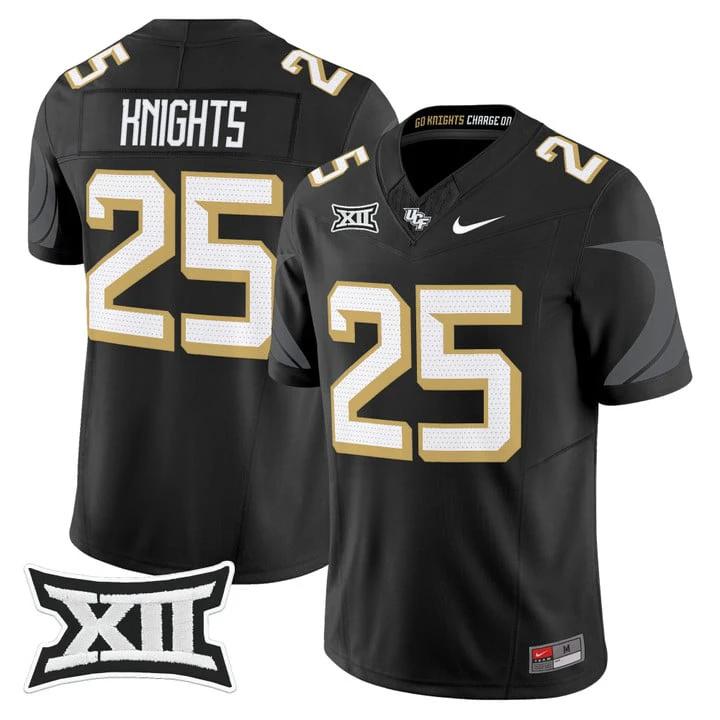 Knights Jersey #25 UCF Knights 2025 Vapor Limited Stitched Black by My Store NCAA Football Jerseys