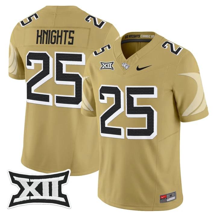 Knights Jersey #25 UCF Knights 2025 Vapor Limited Stitched Gold by My Store NCAA Football Jerseys