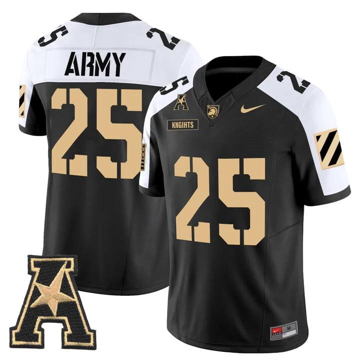 Knights Jersey #25 Army Black Knights 2025 Vapor Limited Stitched by My Store NCAA Football Jerseys