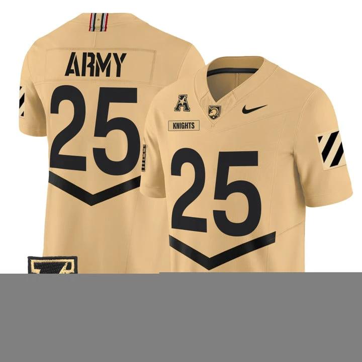 Knights Jersey #25 Army Black Knights 2025 Vapor Limited Stitched by My Store NCAA Football Jerseys