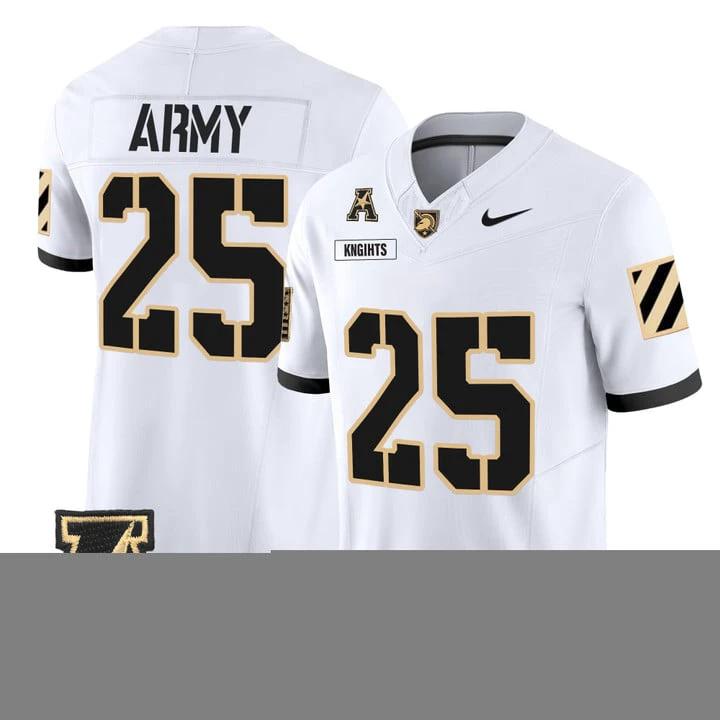 Knights Jersey #25 Army Black Knights 2025 Vapor Limited Stitched by My Store NCAA Football Jerseys