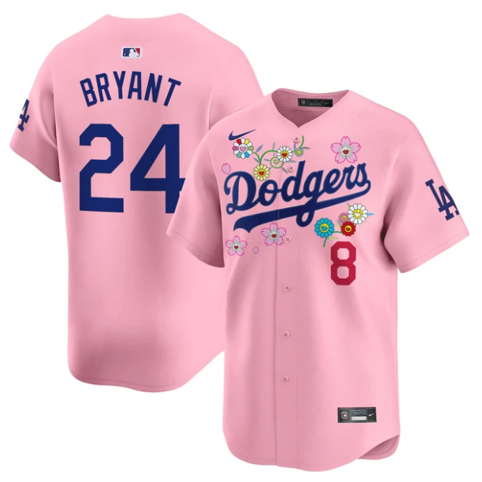 Kobe Bryant Jersey #24 Dodgers x Takashi Murakami 2025 Vapor Limited Stitched Cherry Blossom by My Store