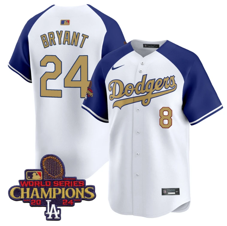 Kobe Bryant Jersey #8 Dodgers 2025 Gold Vapor Premier Stitched Alternate by My Store