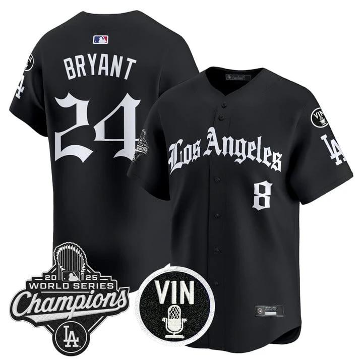 Kobe Bryant Jersey #24 Dodgers 2025 World Series Champions LA Gothic by My Store