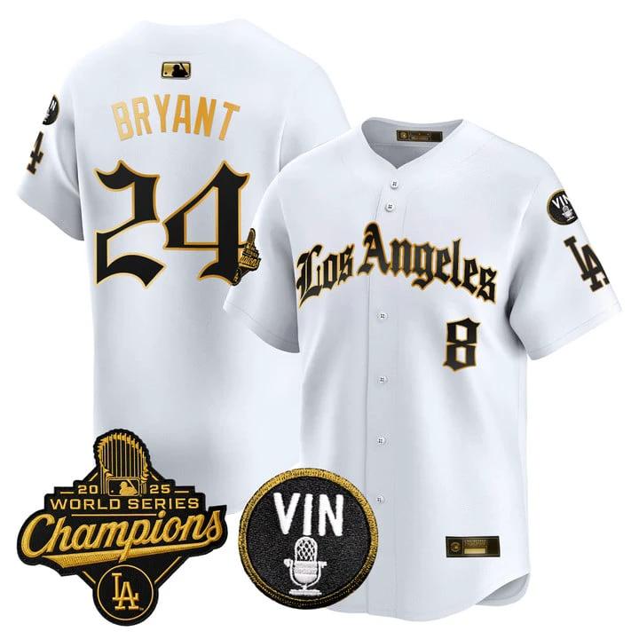 Kobe Bryant Jersey #24 Dodgers 2025 World Series Champions LA Gothic by My Store
