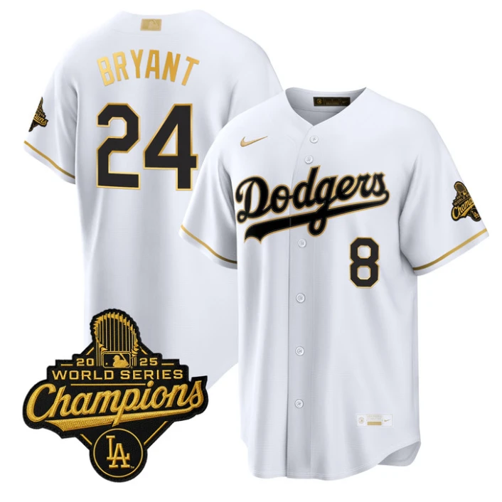 Kobe Bryant Jersey #24 Dodgers Gold Collection Premier Stitched by My Store