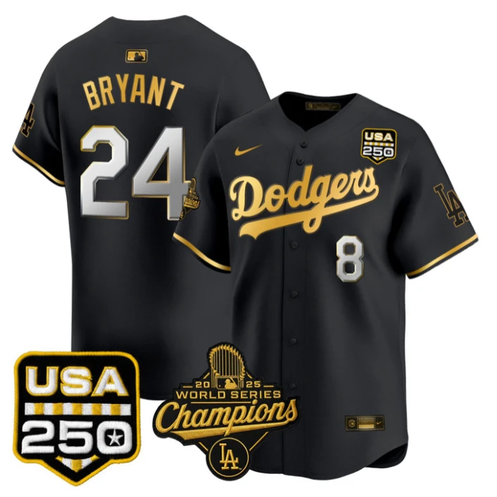 Kobe Bryant Jersey #8 Dodgers 2025 World Series Champions 250 USA Stitched by My Store