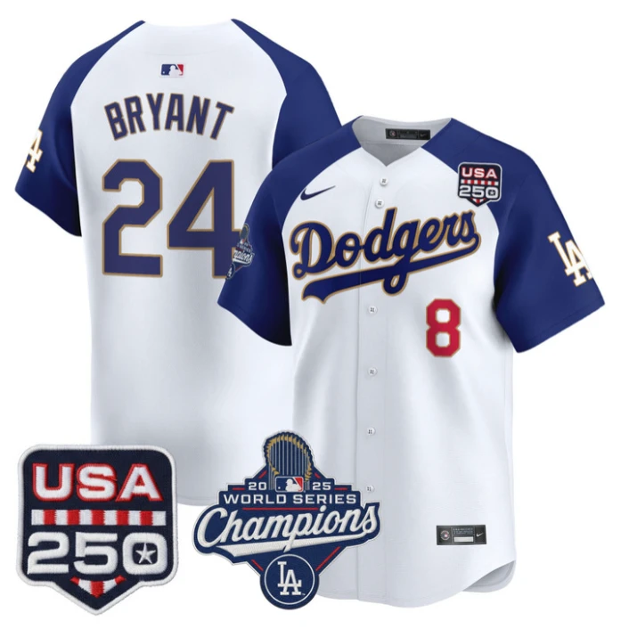 Kobe Bryant Jersey #8 Dodgers 2025 World Series Champions 250 USA Stitched by My Store