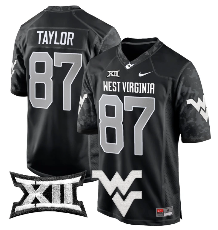 Kole Taylor Jersey #87 West Virginia Mountaineers Game Football Coal by My Store