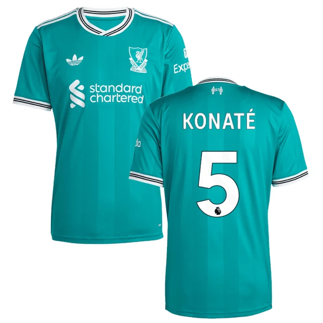 Konaté 5 Liverpool 2025-26 Third Match Jersey – Aqua by Soccer Jersey