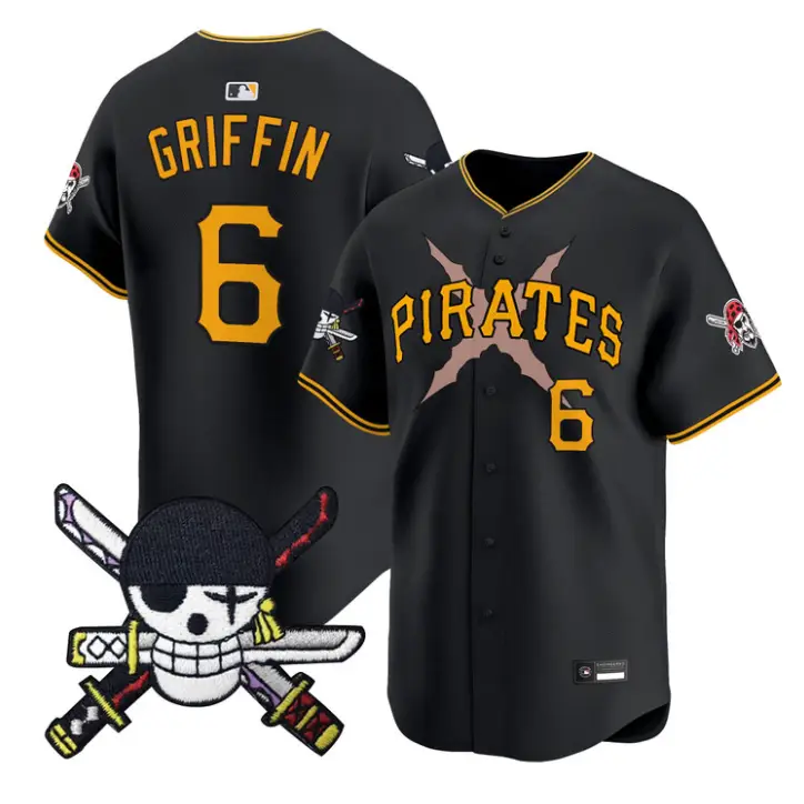 Konnor Griffin Jersey #6 Pittsburgh Pirates One Piece Zoro Patch Stitched by My Store