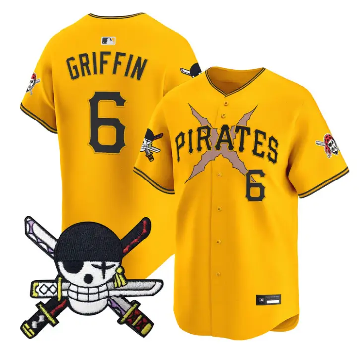 Konnor Griffin Jersey #6 Pittsburgh Pirates One Piece Zoro Patch Stitched by My Store