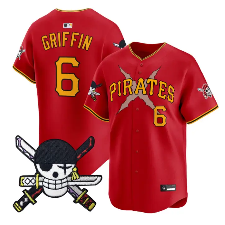 Konnor Griffin Jersey #6 Pittsburgh Pirates One Piece Zoro Patch Stitched by My Store