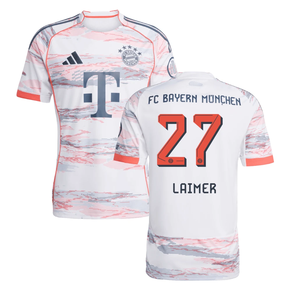 Konrad Laimer #27 Bayern Munich 2025-26 Away Men Jersey – White by Soccer Jersey