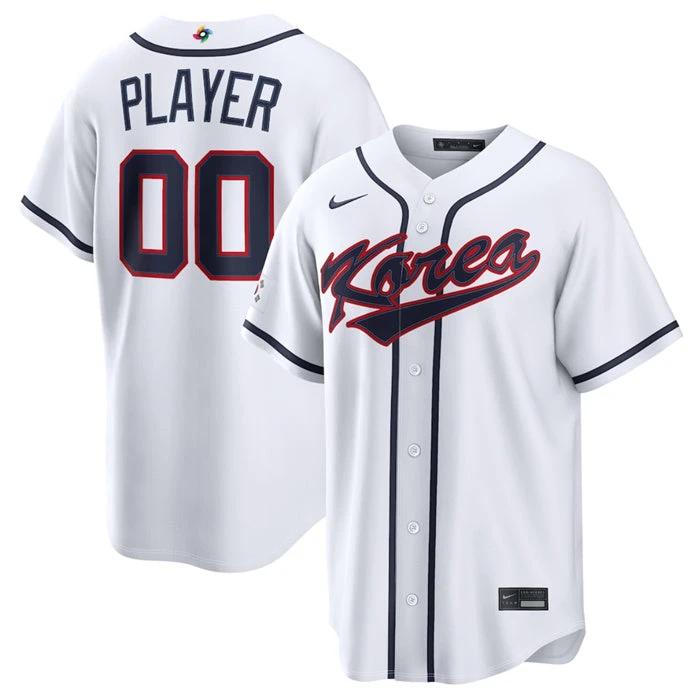 Korea Baseball Jersey Active Player Custom White 2026 World Baseball Classic Home Stadium Stitched by My Store