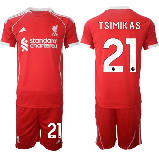 Kostas Tsimikas Jersey #21 Liverpool Red Home 2025-26 Soccer Suit by Soccer Jersey