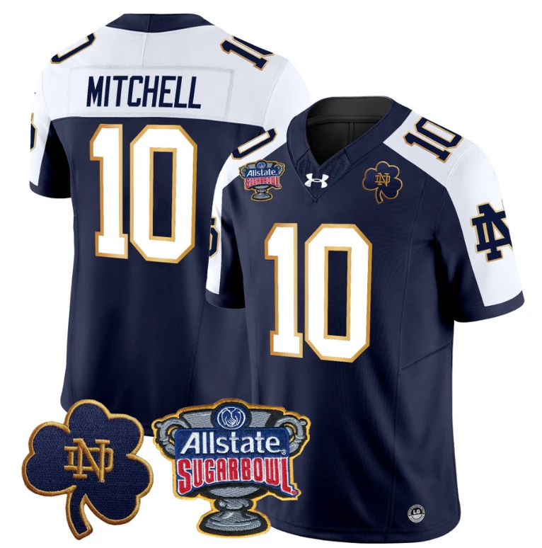 Kris Mitchell Jersey #10 Notre Dame 2024 Sugar Bowl Patch Football Alternate by NCAA Football Jersey