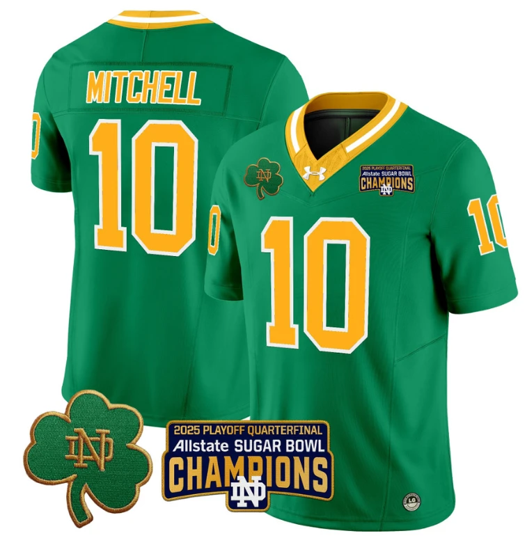Kris Mitchell Jersey #10 Notre Dame 2025 Sugar Bowl Champions Throwback by NCAA Football Jersey