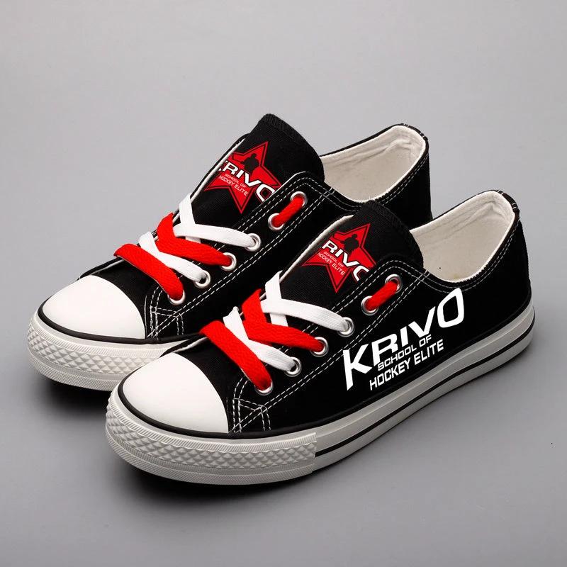 Krivo School of Hockey Low Top Canvas Sport Sneakers Shoes For Men Women Fans by Crocs