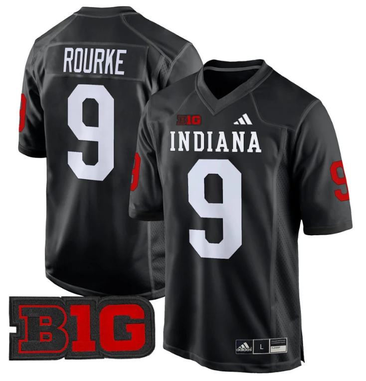 Kurtis Rourke Jersey #9 Indiana Hoosiers 2024 Game V2 Football Black by My Store