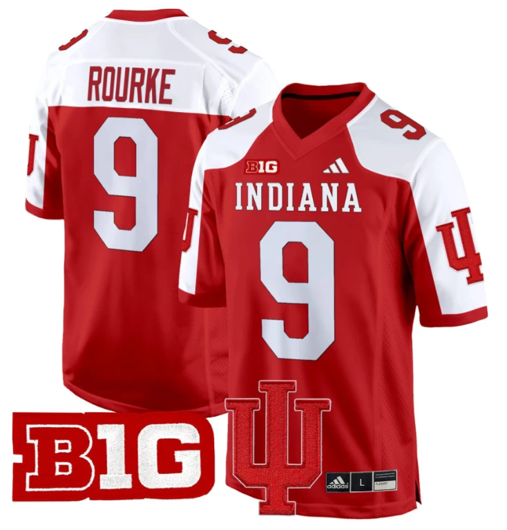 Kurtis Rourke Jersey #9 Indiana Hoosiers 2024 Game V2 Football Crimson Alternate by My Store