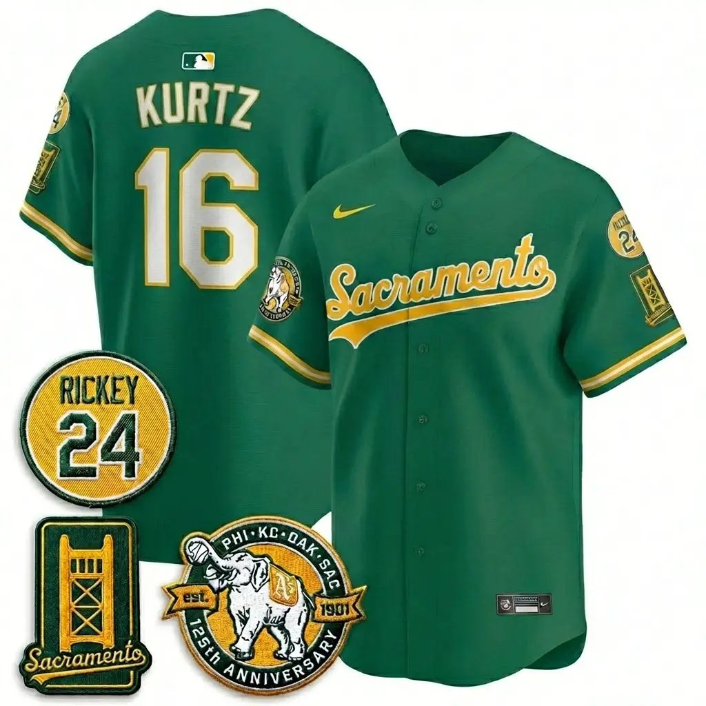 OAK 2026 Alternate Sacramento - Celebrating 125 Years - Limited Vapor Green Jersey - All Stitched by Oakland Athletics