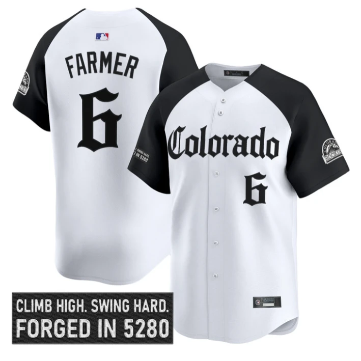 Kyle Farmer Jersey #6 Colorado Rockies Gothic Mile High Shadows Edition by My Store