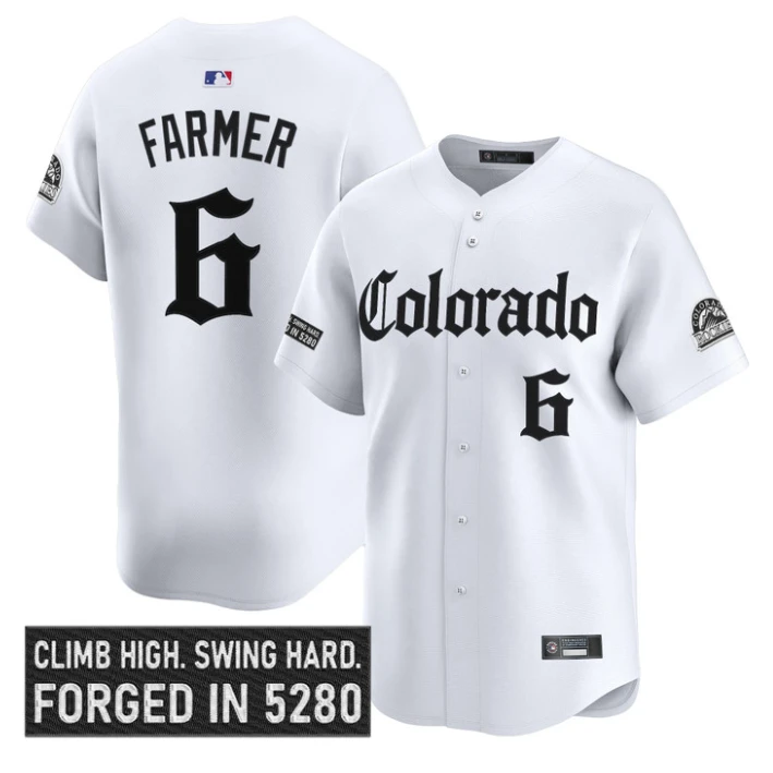 Kyle Farmer Jersey #6 Colorado Rockies Gothic Mile High Shadows Edition White by My Store